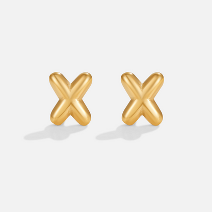 Gold-Tone Bubble Letter Earrings