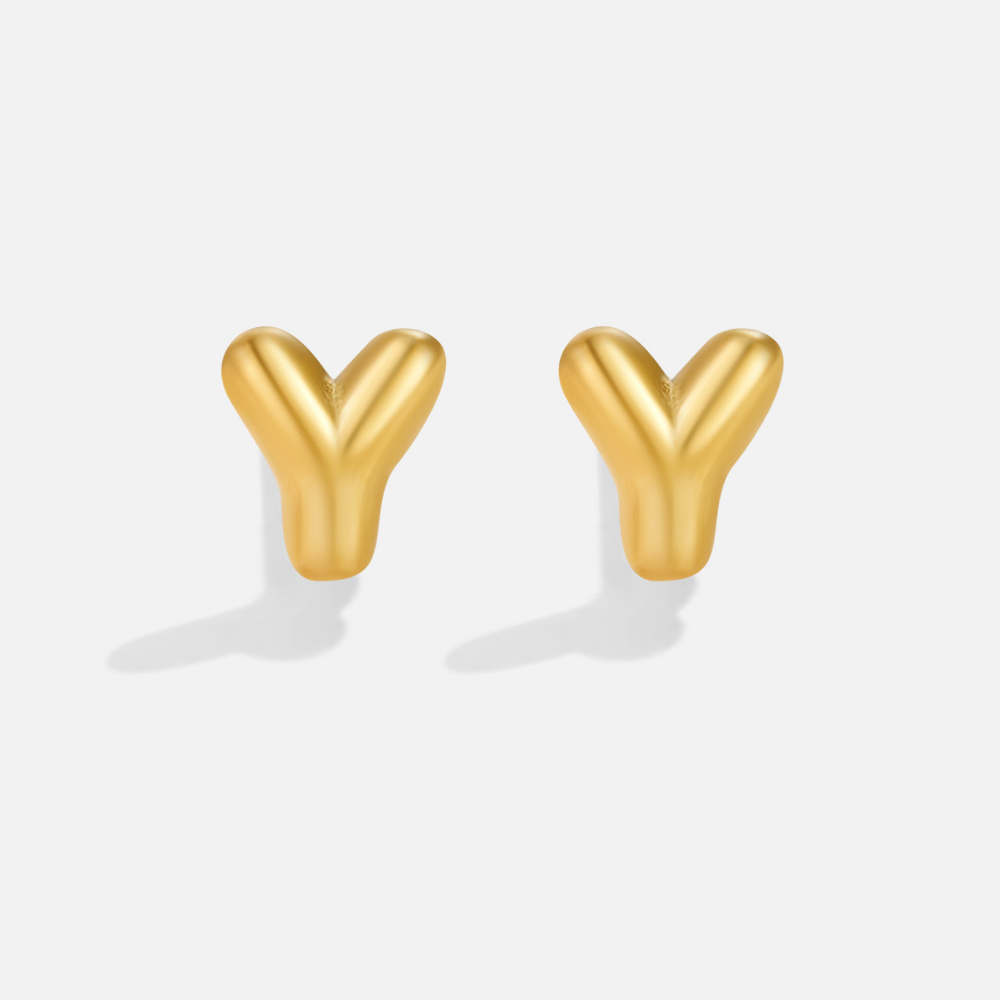 Gold-Tone Bubble Letter Earrings