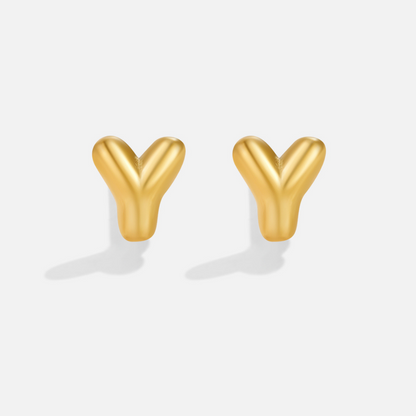 Gold-Tone Bubble Letter Earrings