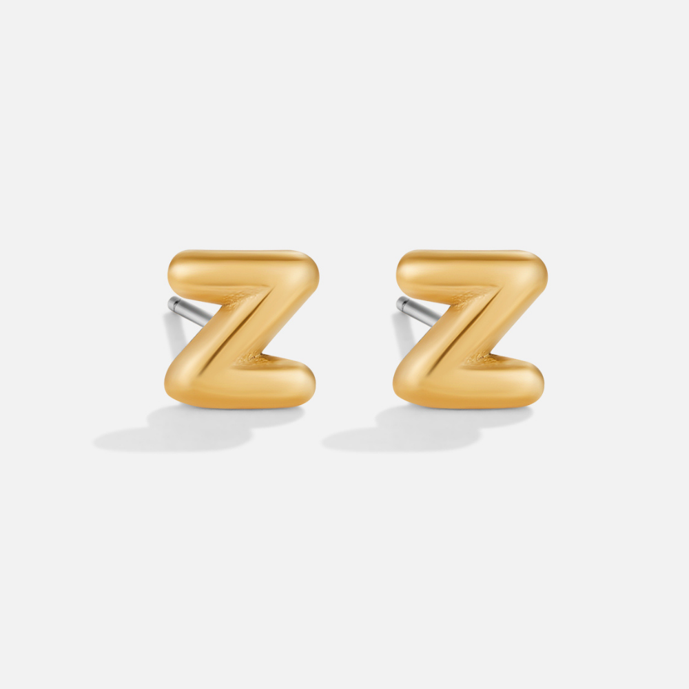Gold-Tone Bubble Letter Earrings