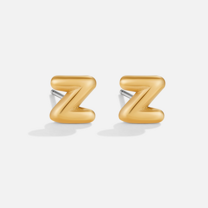 Gold-Tone Bubble Letter Earrings
