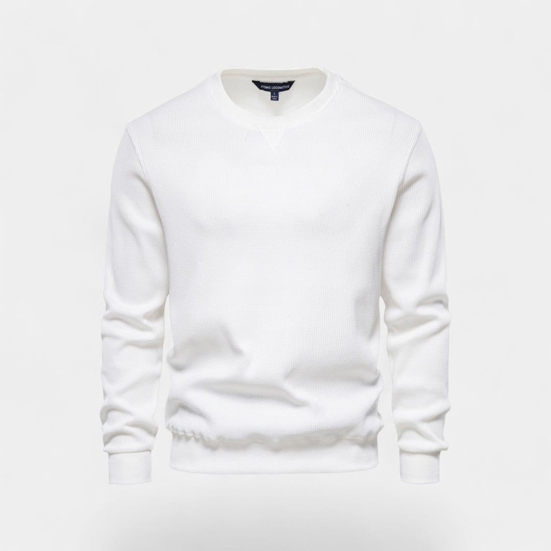 Men's Cotton Crew Neck Jumper – Relaxed Minimalist Cut