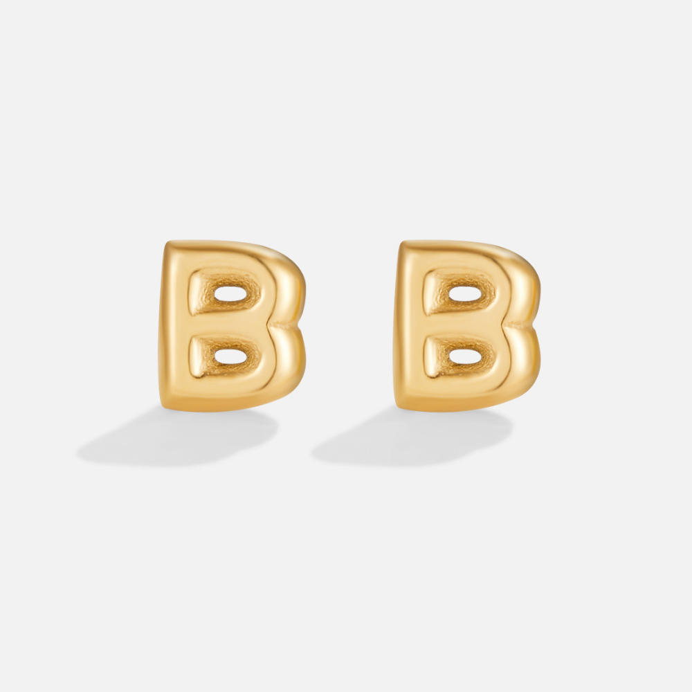 Gold-Tone Bubble Letter Earrings
