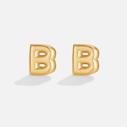 Gold-Tone Bubble Letter Earrings