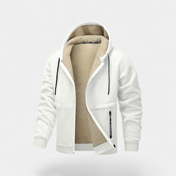 Men's Sherpa Fleece Zip Hoodie – Relaxed Fit Cardigan