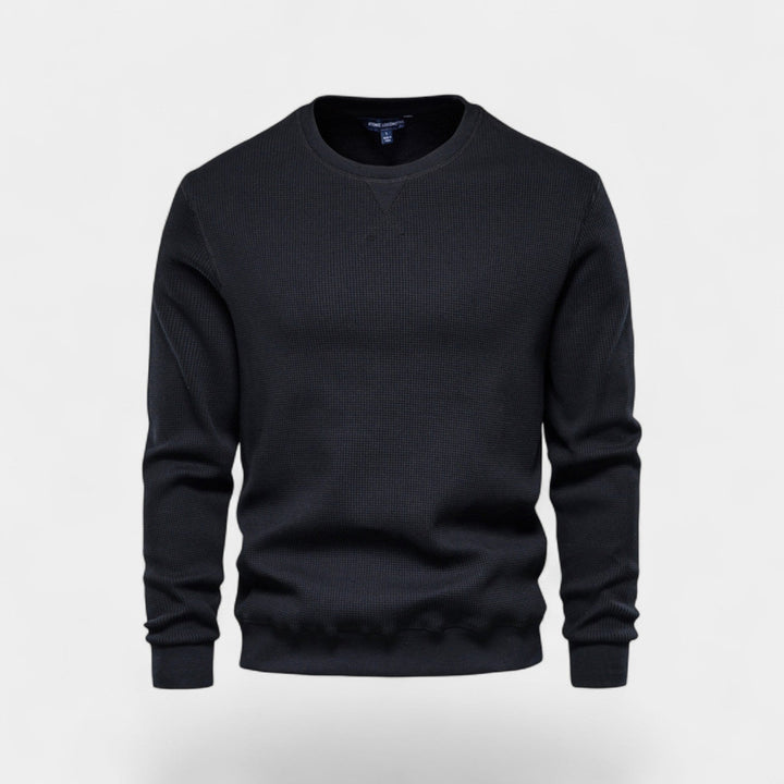 Men's Cotton Crew Neck Jumper – Relaxed Minimalist Cut