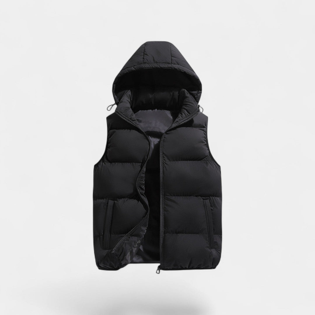 Men's Hooded Body Warmer – Thick Quilted Cotton