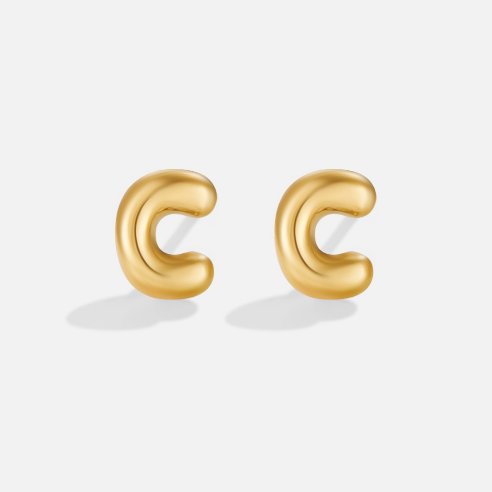 Gold-Tone Bubble Letter Earrings