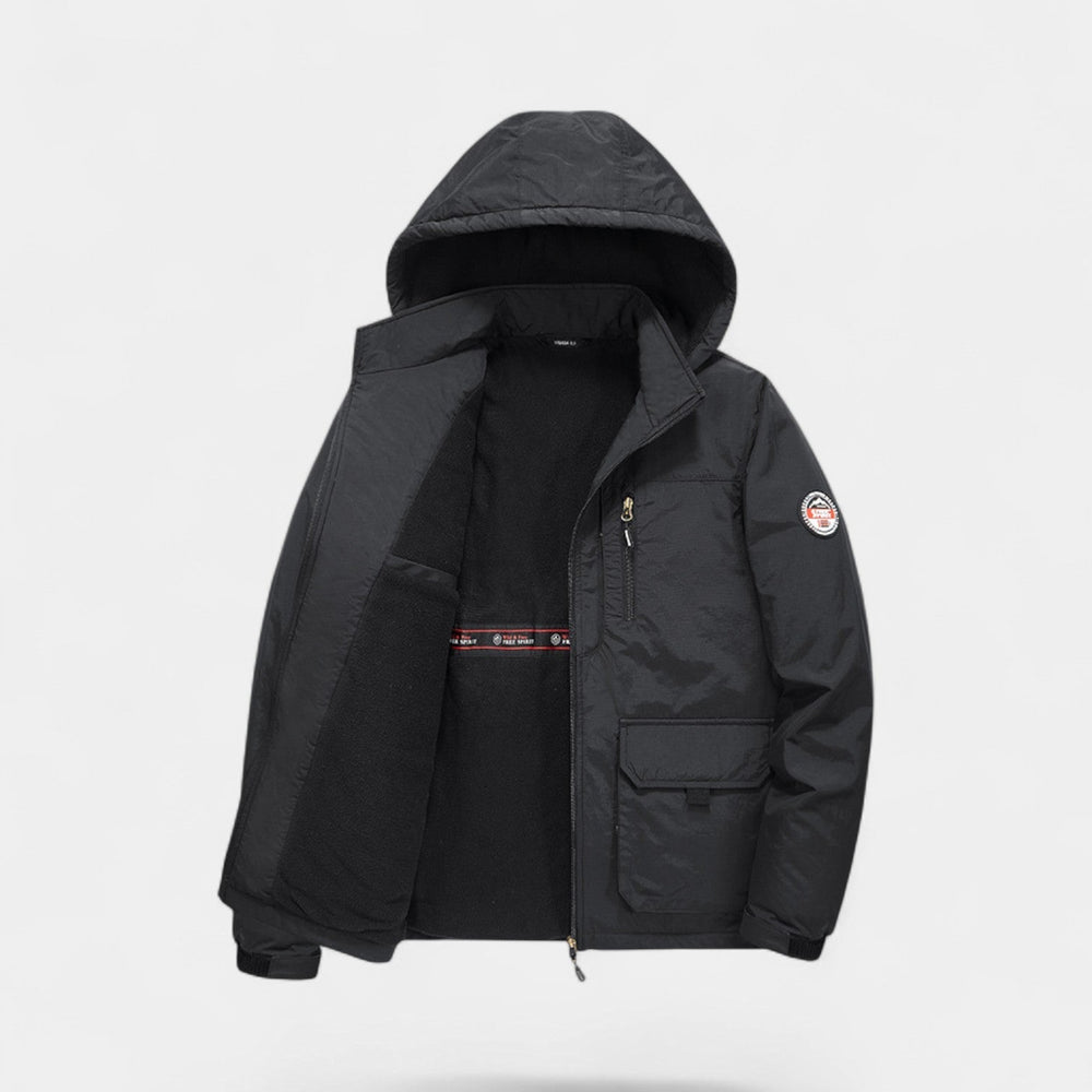 Men's Quilted Cotton Parka – Adjustable Drawcord Hood