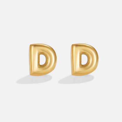 Gold-Tone Bubble Letter Earrings