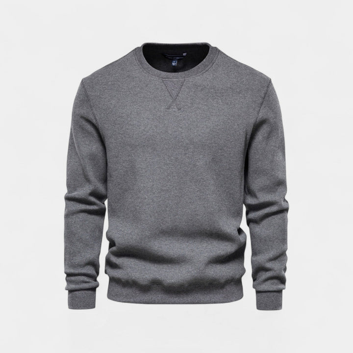 Men's Cotton Crew Neck Jumper – Relaxed Minimalist Cut