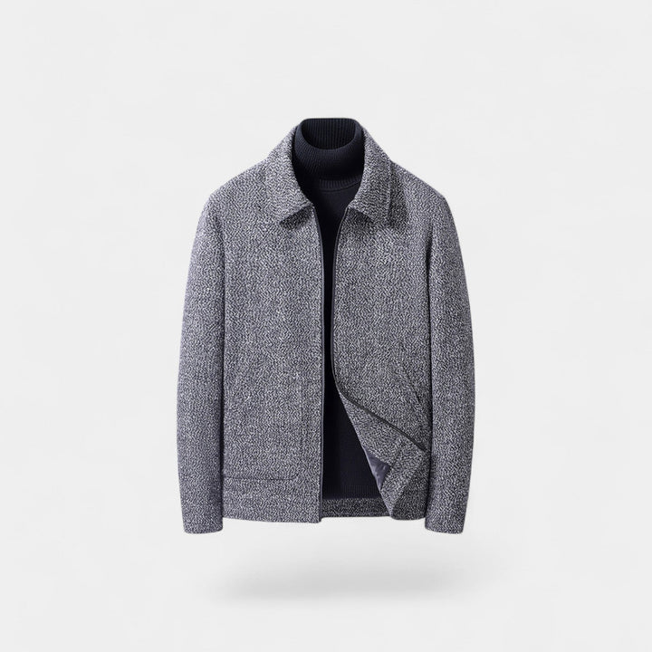 Men's Wool Blend Coat – Stand Collar Tailored Cut