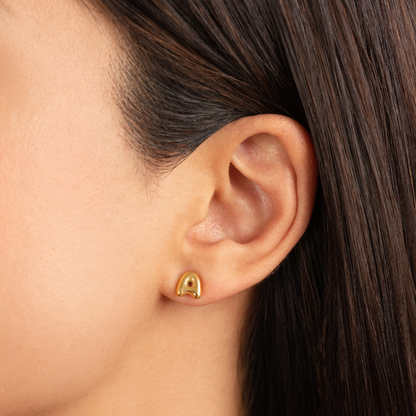 Gold-Tone Bubble Letter Earrings