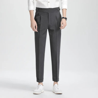 Men's Slim Fit High Waist Trouser – Modern Pleated Front