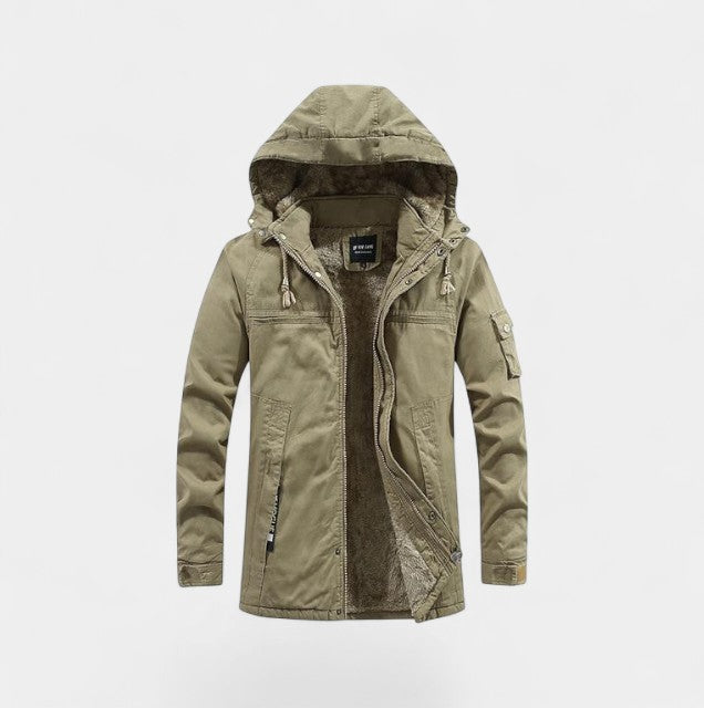 Men's Cotton Parka – Washed Finish with Lapel Hood