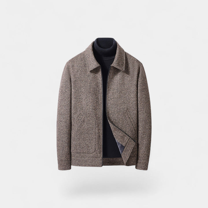 Men's Wool Blend Coat – Stand Collar Tailored Cut