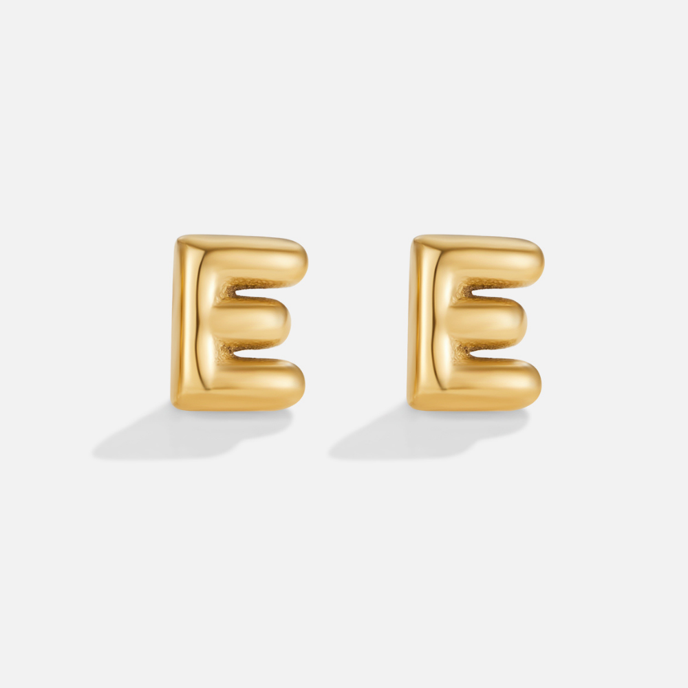 Gold-Tone Bubble Letter Earrings