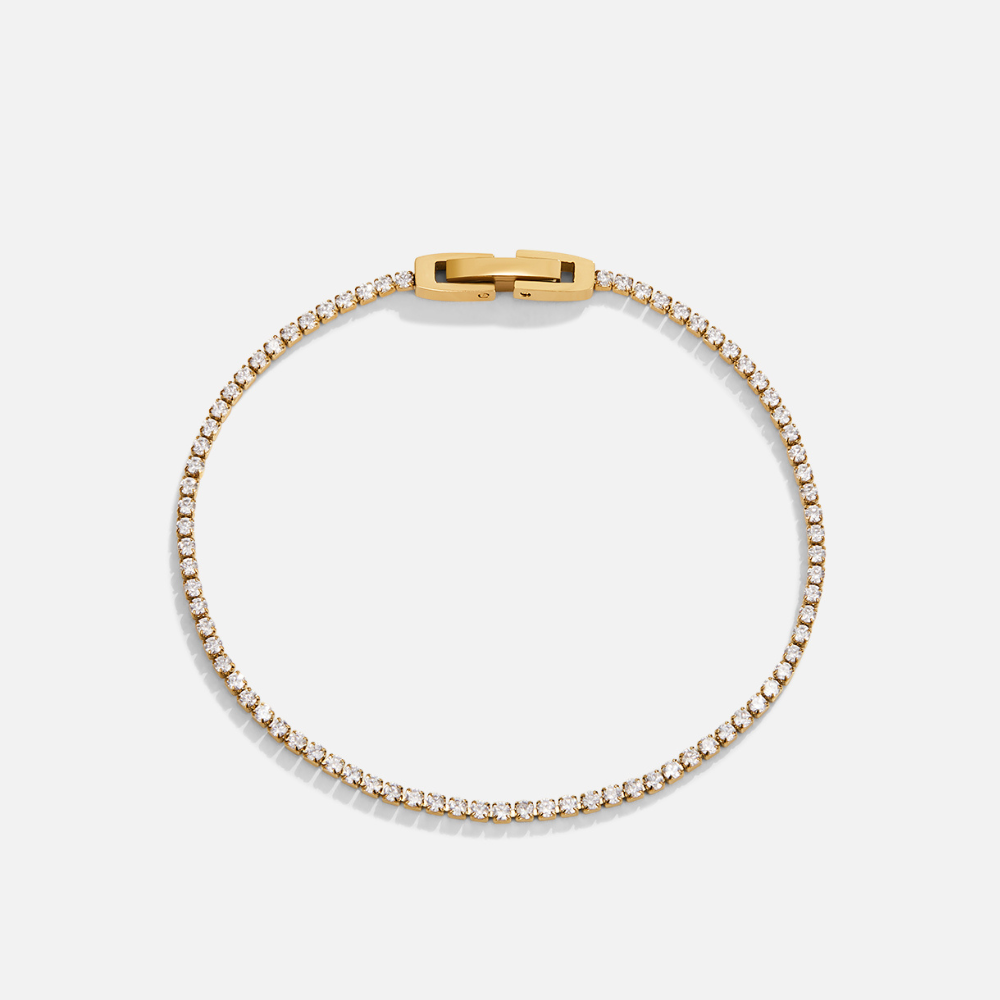 Niyah White Crystal Gold-Tone Bracelet