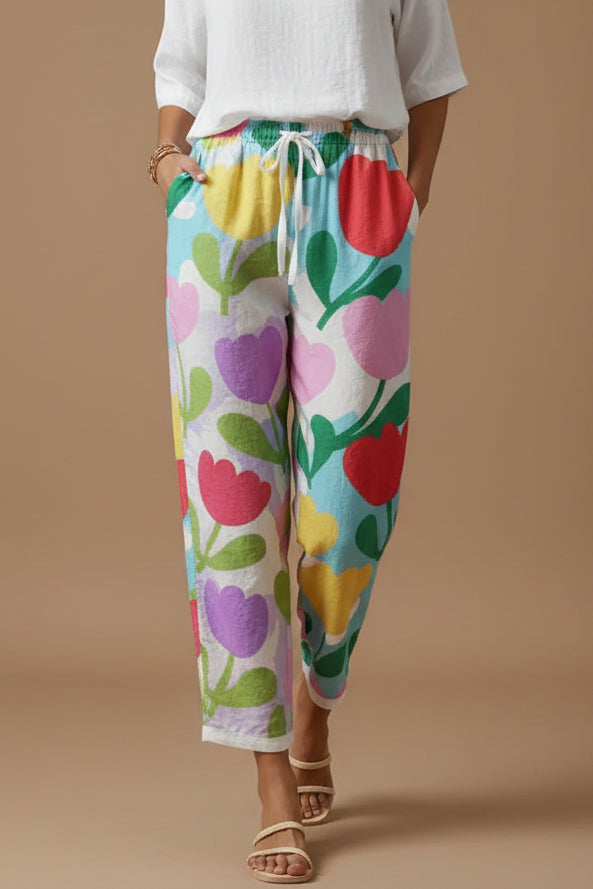 Women's Printed Crepe Trouser – Straight Leg Digital Pattern