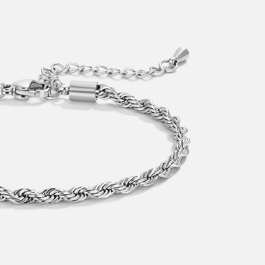 Twisted Chain Silver-Tone Bracelet
