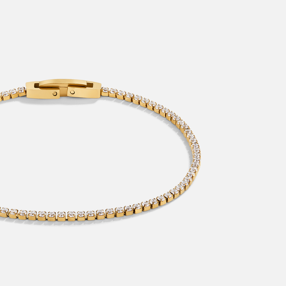 Niyah White Crystal Gold-Tone Bracelet