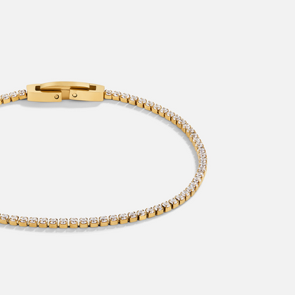 Niyah White Crystal Gold-Tone Bracelet