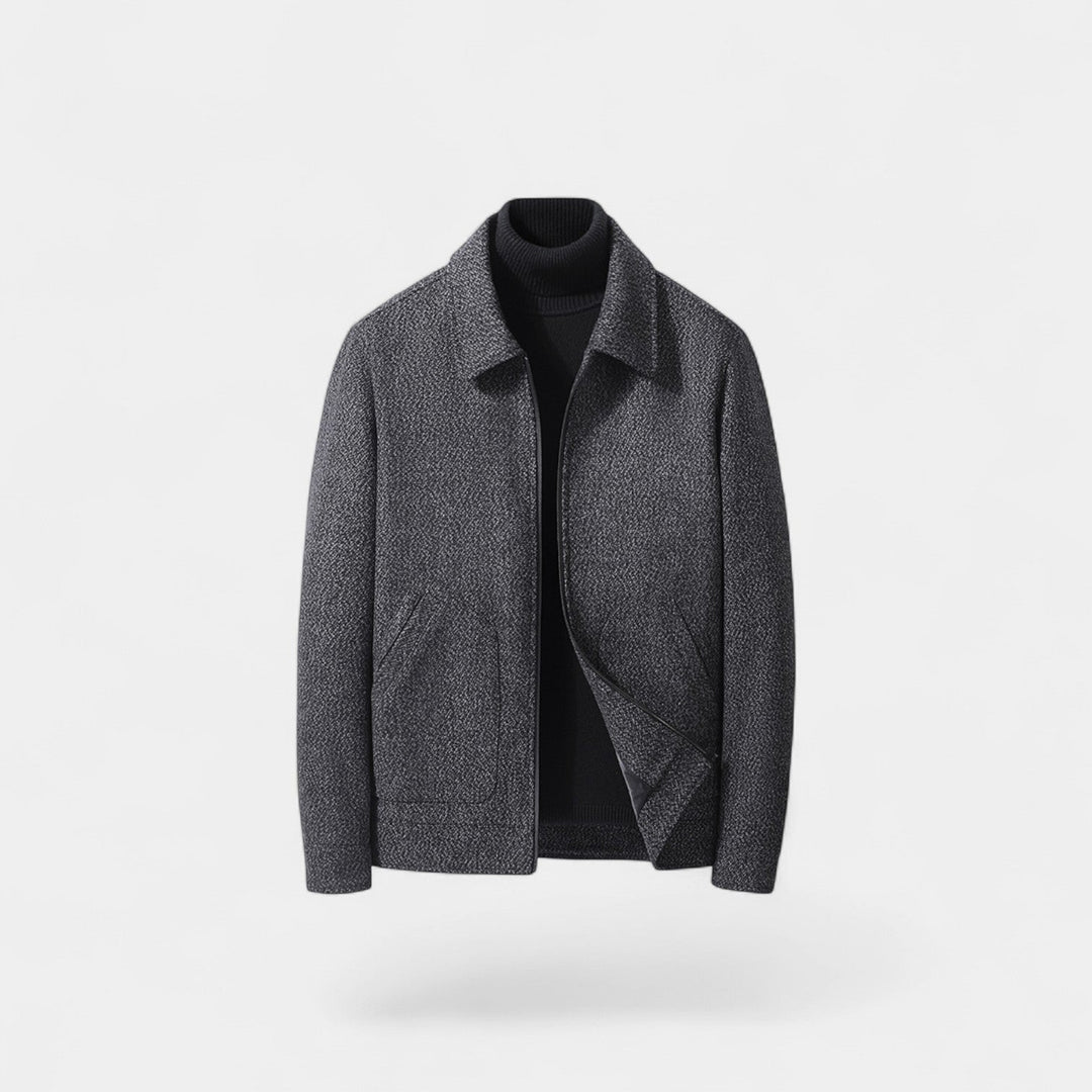 Men's Wool Blend Coat – Stand Collar Tailored Cut