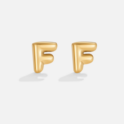 Gold-Tone Bubble Letter Earrings