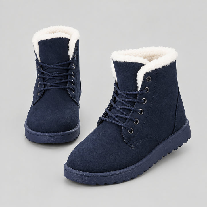 Women's Suede Ankle Boot – Plush Lined Comfort for Cold Weather