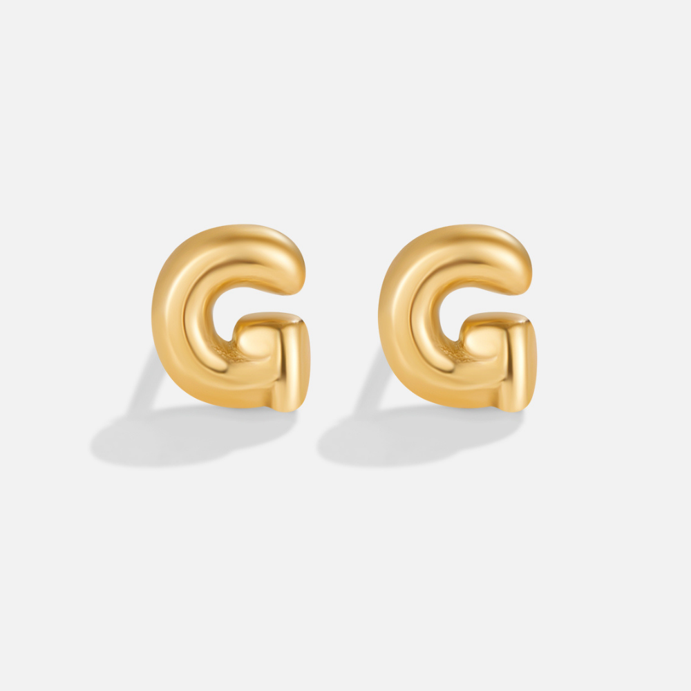 Gold-Tone Bubble Letter Earrings