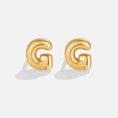 Gold-Tone Bubble Letter Earrings