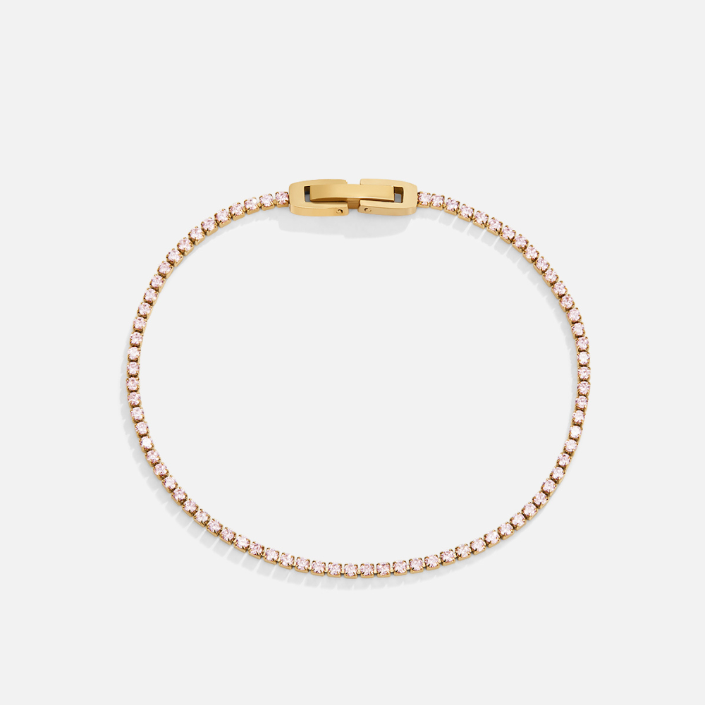 Kiera Gold-Tone Pink Crystal Bracelet
