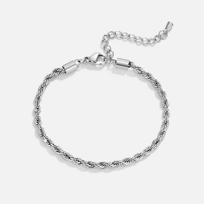 Twisted Chain Silver-Tone Bracelet