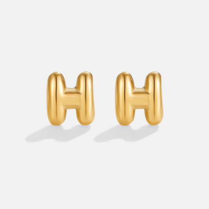 Gold-Tone Bubble Letter Earrings