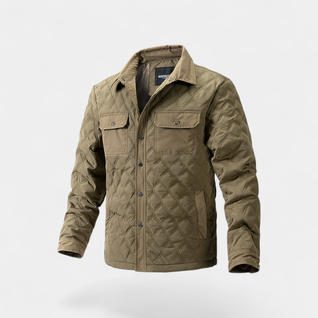 Men's Quilted Cotton Jacket – Tailored Stand Collar