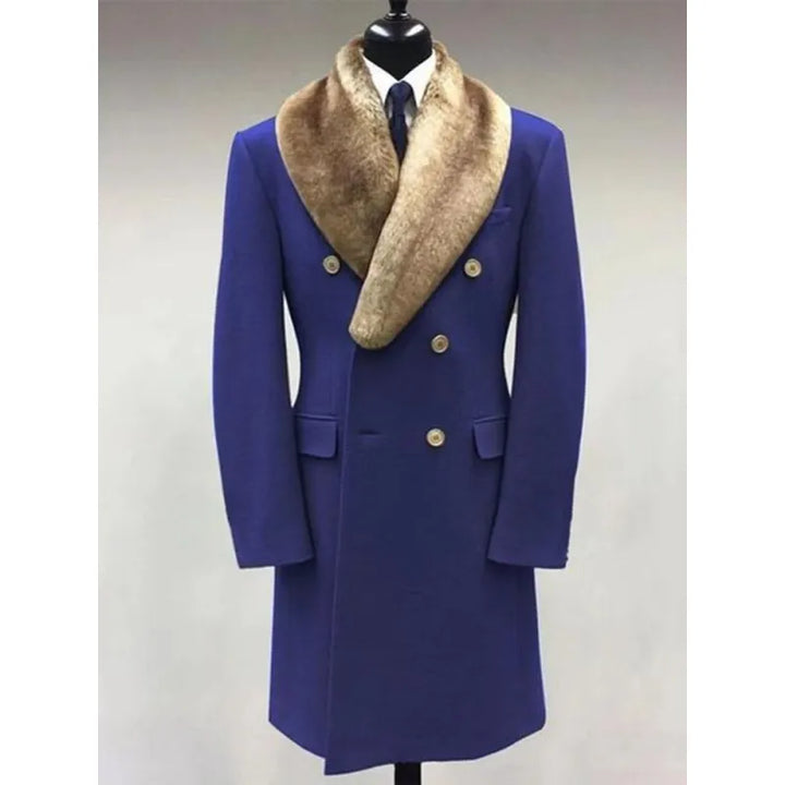 Men's Mid Length Jacket – Wool Polo Collar Fitted Cut