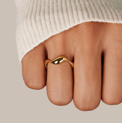 Gold-Tone Wave Ring