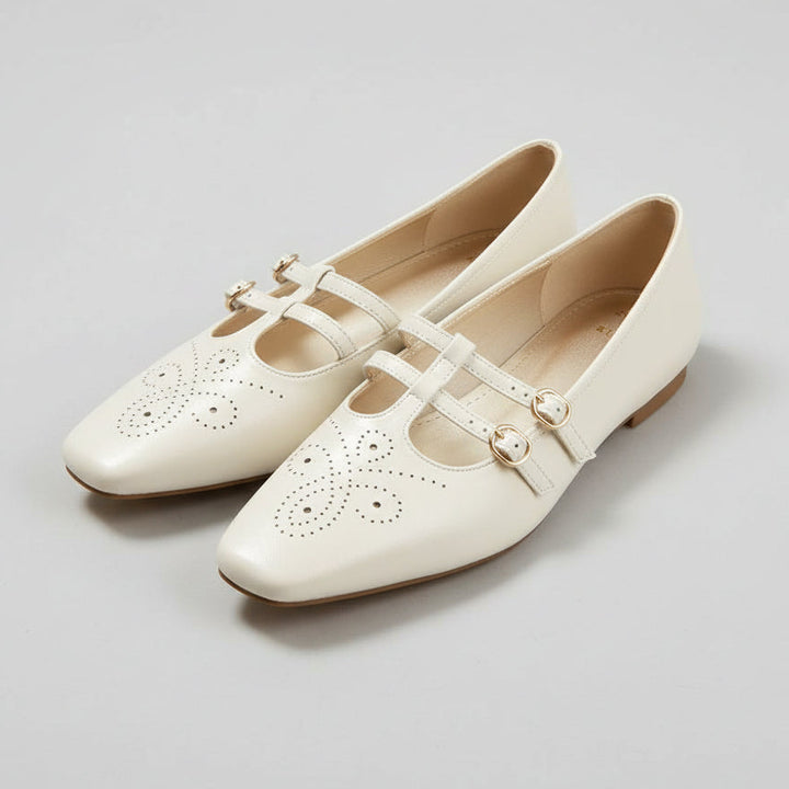 Mary Jane Pump for Women – Leather, Square Toe, Low Mid Heel