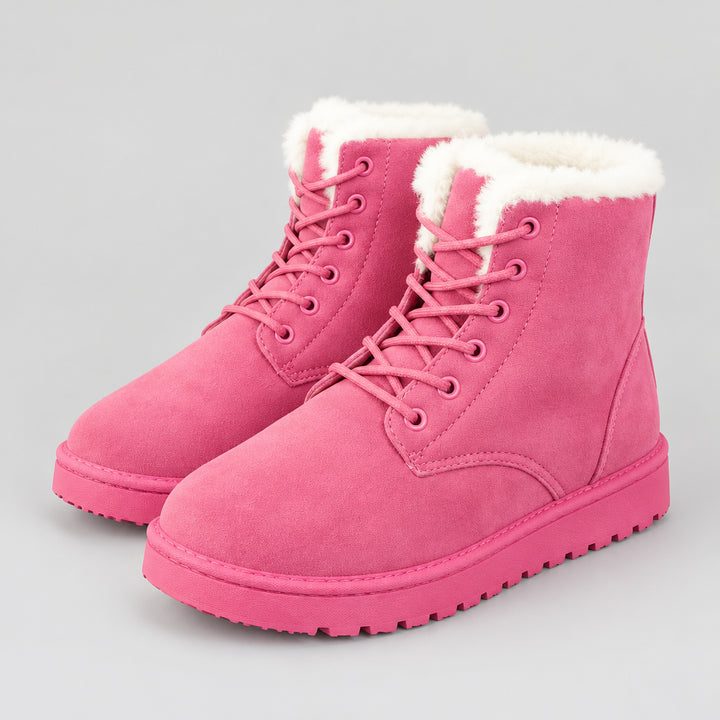 Women's Suede Ankle Boot – Plush Lined Comfort for Cold Weather