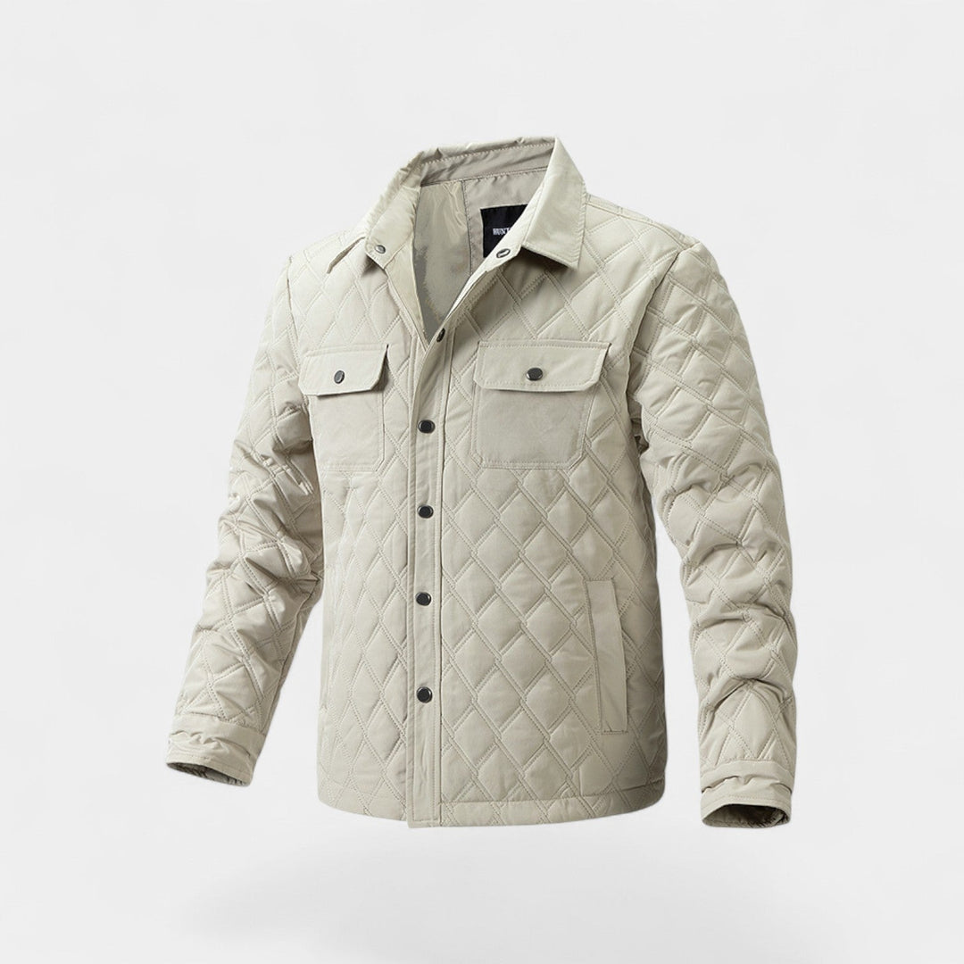 Men's Quilted Cotton Jacket – Tailored Stand Collar