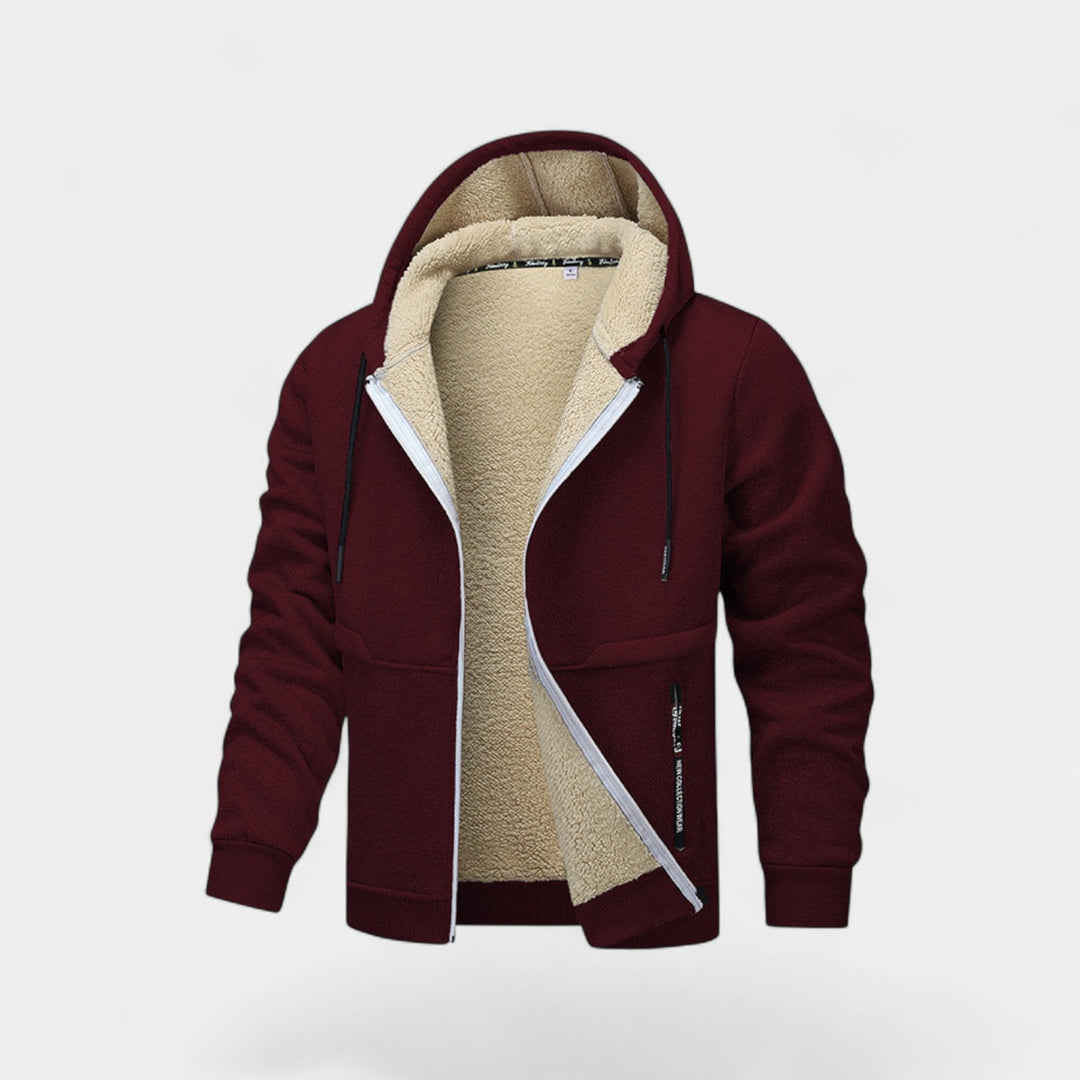 Men's Sherpa Fleece Zip Hoodie – Relaxed Fit Cardigan