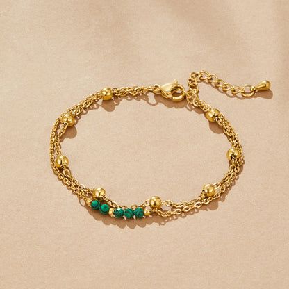 Alfa Green Bead Bracelet