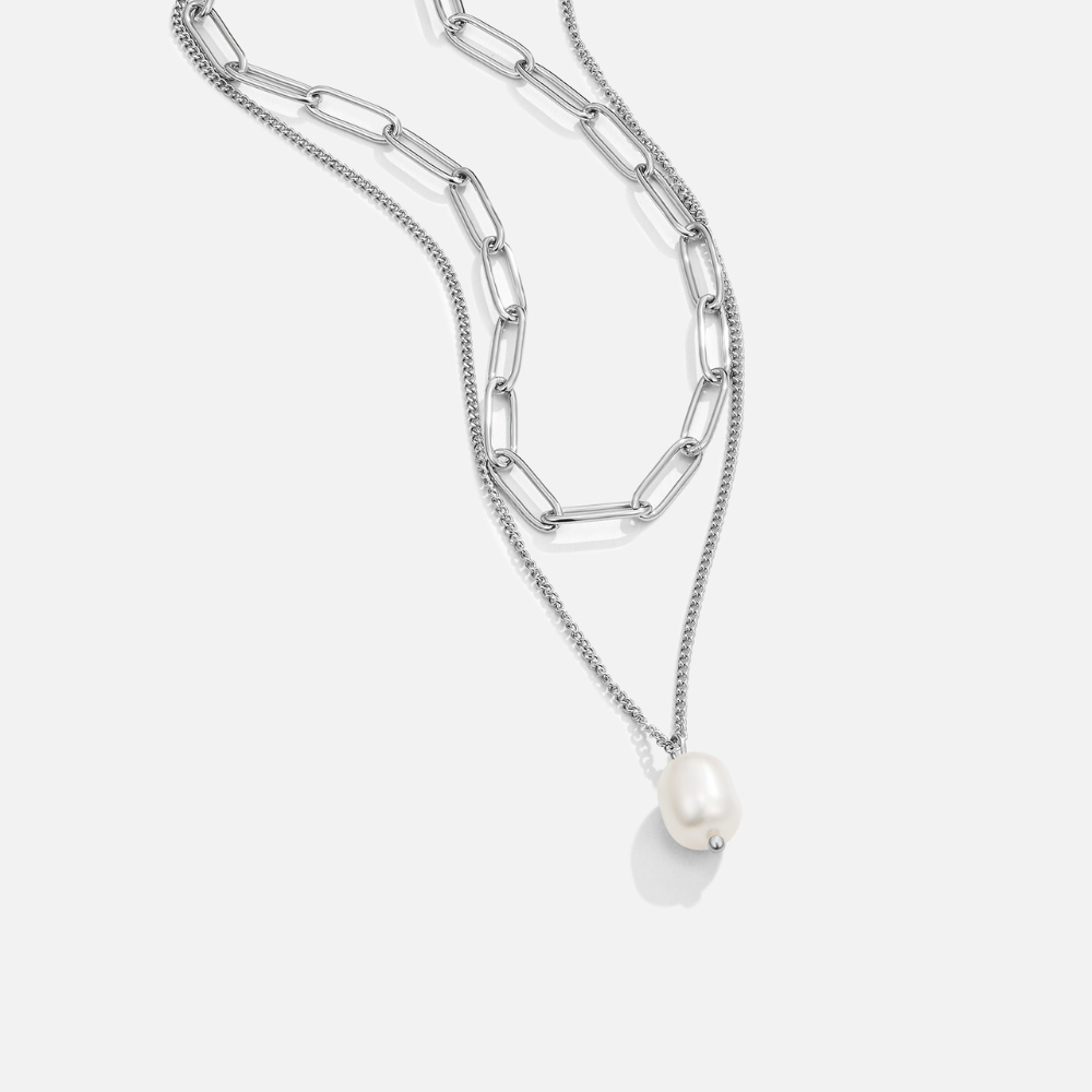 Angela Pearl Silver-Tone Necklace