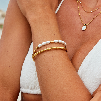 Ara Gold-Tone Bamboo Bangle