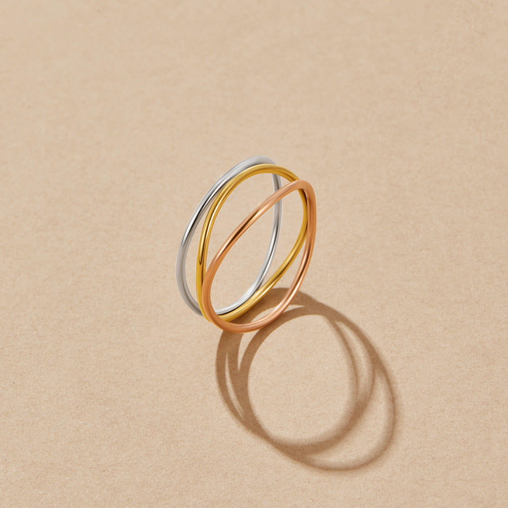 Ayla Three-Tone Layered Ring