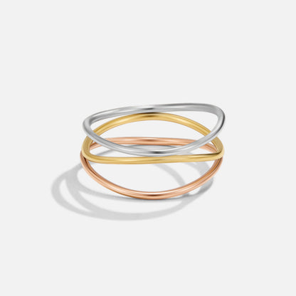 Ayla Three-Tone Layered Ring
