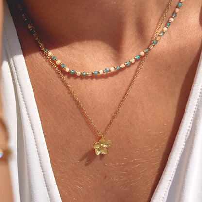 Blooming Gold-Tone Flower Necklace