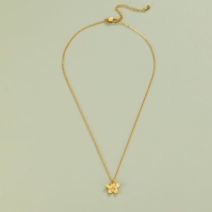 Blooming Gold-Tone Flower Necklace