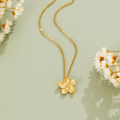 Blooming Gold-Tone Flower Necklace