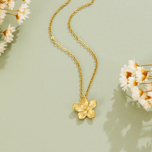 Blooming Gold-Tone Flower Necklace